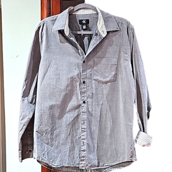 CK Calvin Klein custom fit gray shirt medium - Picture 1 of 9